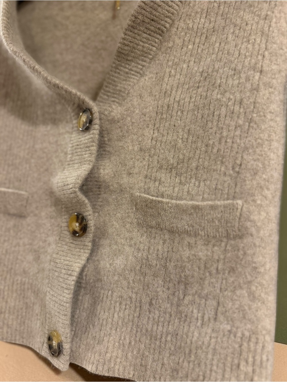 Elle Tahari Cashmere Cropped Cardigan XS Ribbed Cottagecore - Picture 4 of 5